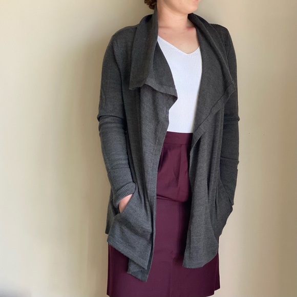 Eddie Bauer Merino Wool Flowy Open Front Cardigan - Picture 5 of 12